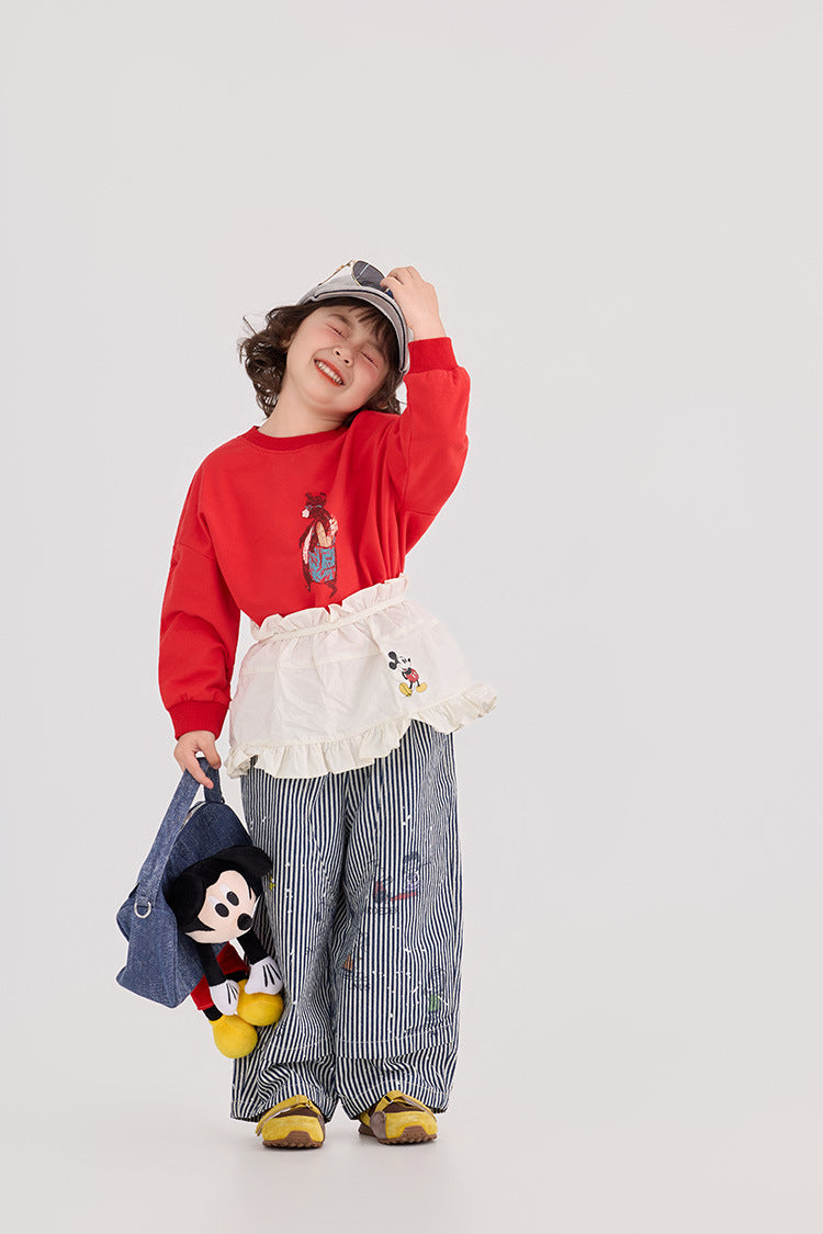 Striped Cartoon Printed Jeans ストライプ プリント デニムパンツ【mh0012370】 HEY BOOBII