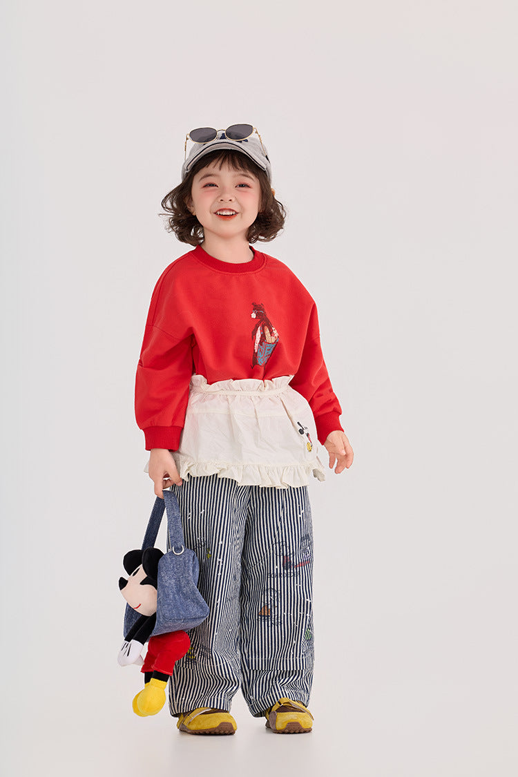 Striped Cartoon Printed Jeans ストライプ プリント デニムパンツ【mh0012370】 HEY BOOBII