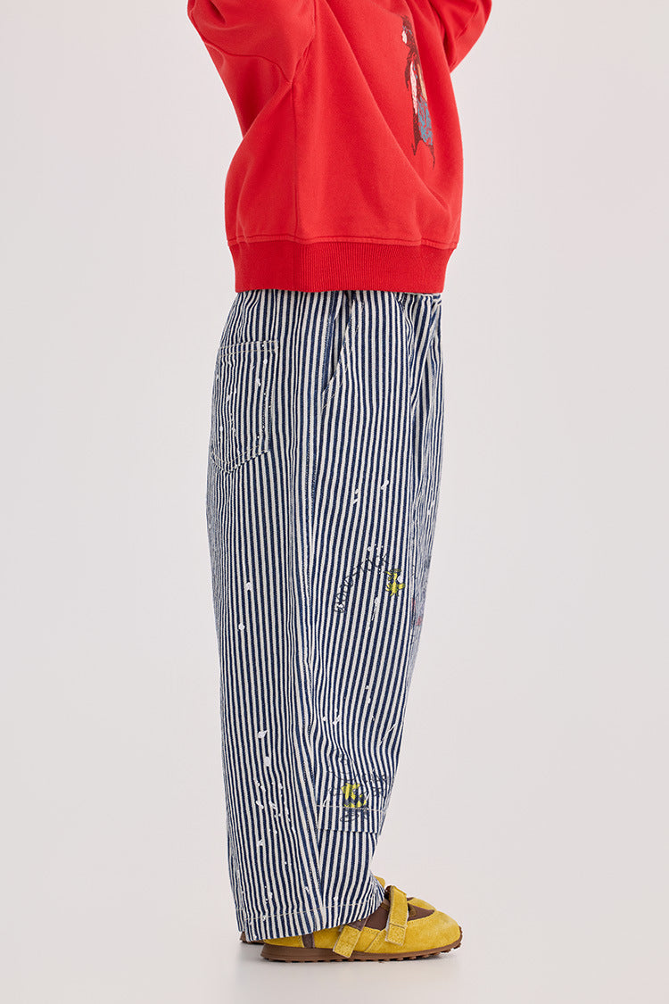 Striped Cartoon Printed Jeans ストライプ プリント デニムパンツ【mh0012370】 HEY BOOBII
