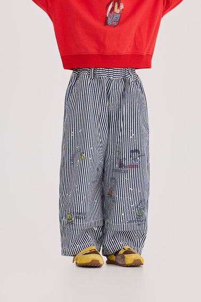 Striped Cartoon Printed Jeans ストライプ プリント デニムパンツ【mh0012370】 HEY BOOBII