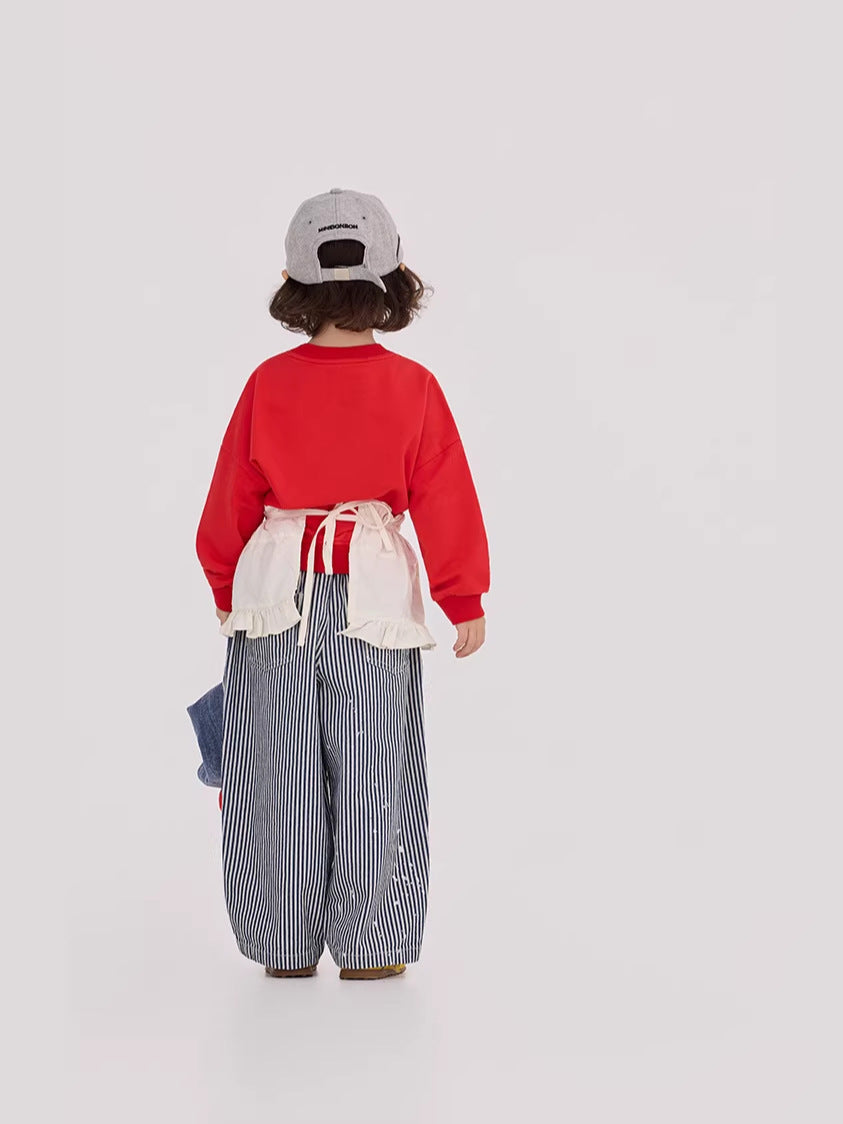 Striped Cartoon Printed Jeans ストライプ プリント デニムパンツ【mh0012370】 mamahalo shop