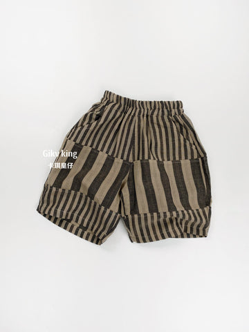 Striped Casual Cotton Shorts ストライプ ハーフパンツ【mh0013473】 Gikv king ハーフパンツ・ショートパンツ