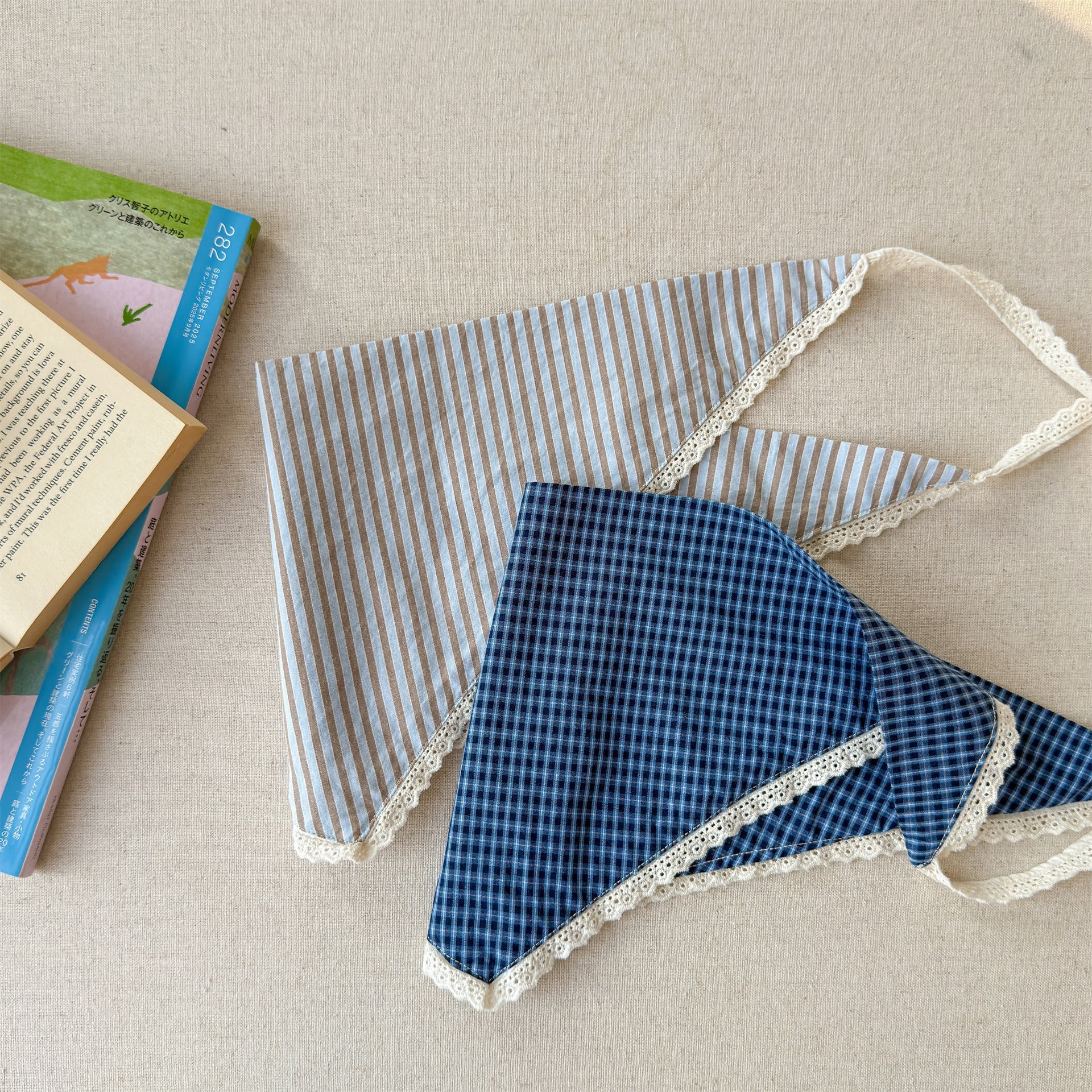 Striped Check Wide Cropped Pants ストライプ チェック ワイドパンツ【mh0012443】 ADbaby ロングパンツ・スウェットパンツ
