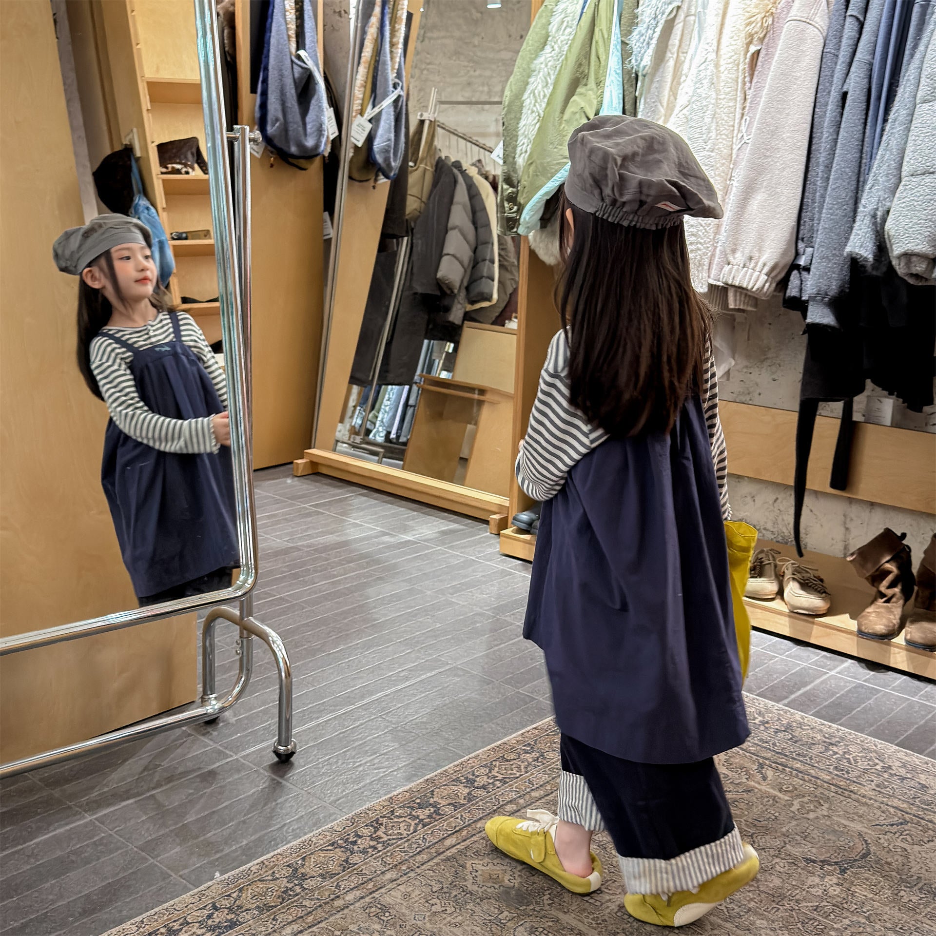 Striped Cotton Cami Dress ストライプ キャミソール ワンピース【mh0012442】 ADbaby サロペットパンツ・サスペンダーパンツ