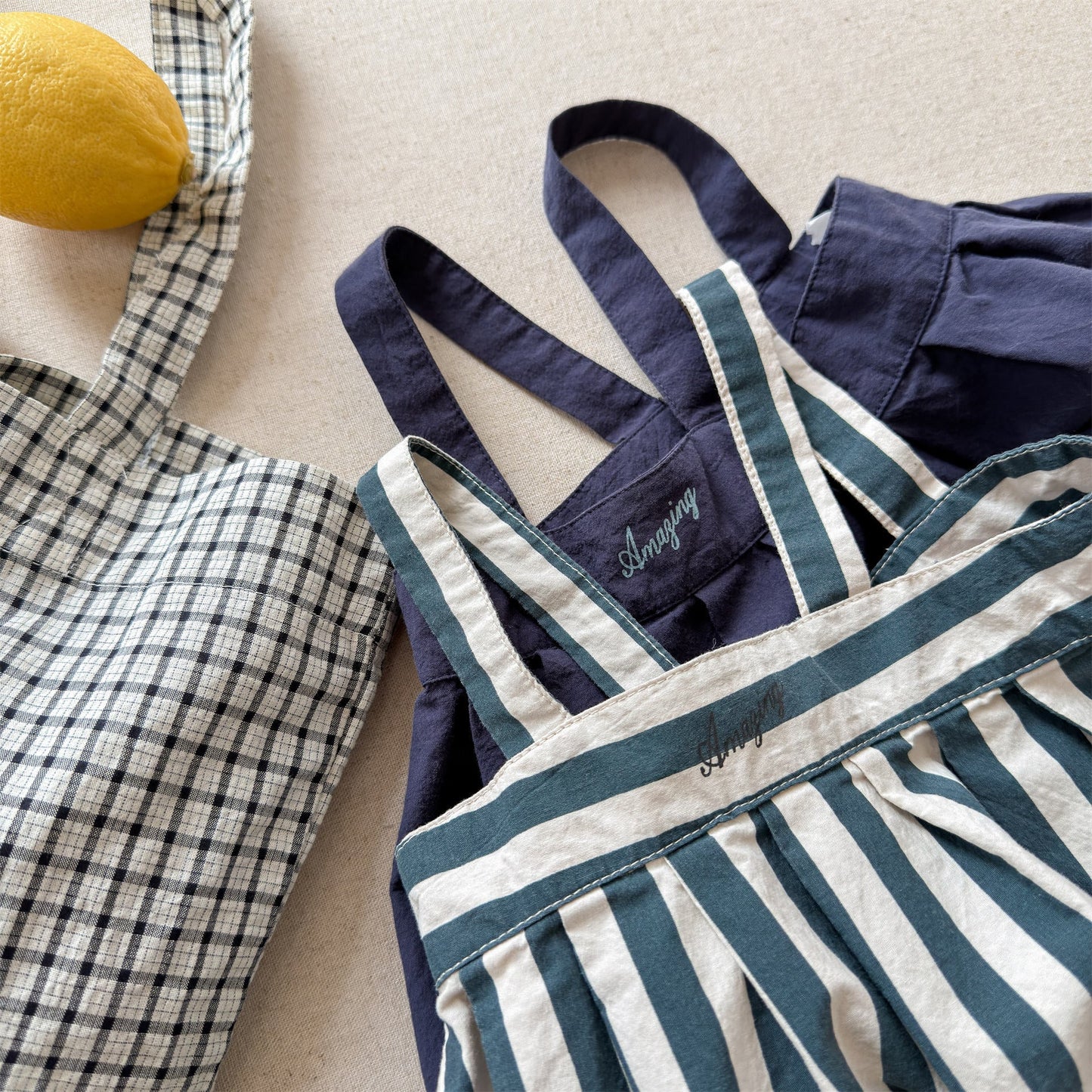 Striped Cotton Cami Dress ストライプ キャミソール ワンピース【mh0012442】 ADbaby サロペットパンツ・サスペンダーパンツ