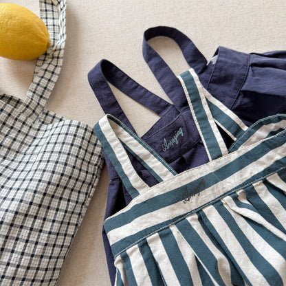 Striped Cotton Cami Dress ストライプ キャミソール ワンピース【mh0012442】 ADbaby サロペットパンツ・サスペンダーパンツ