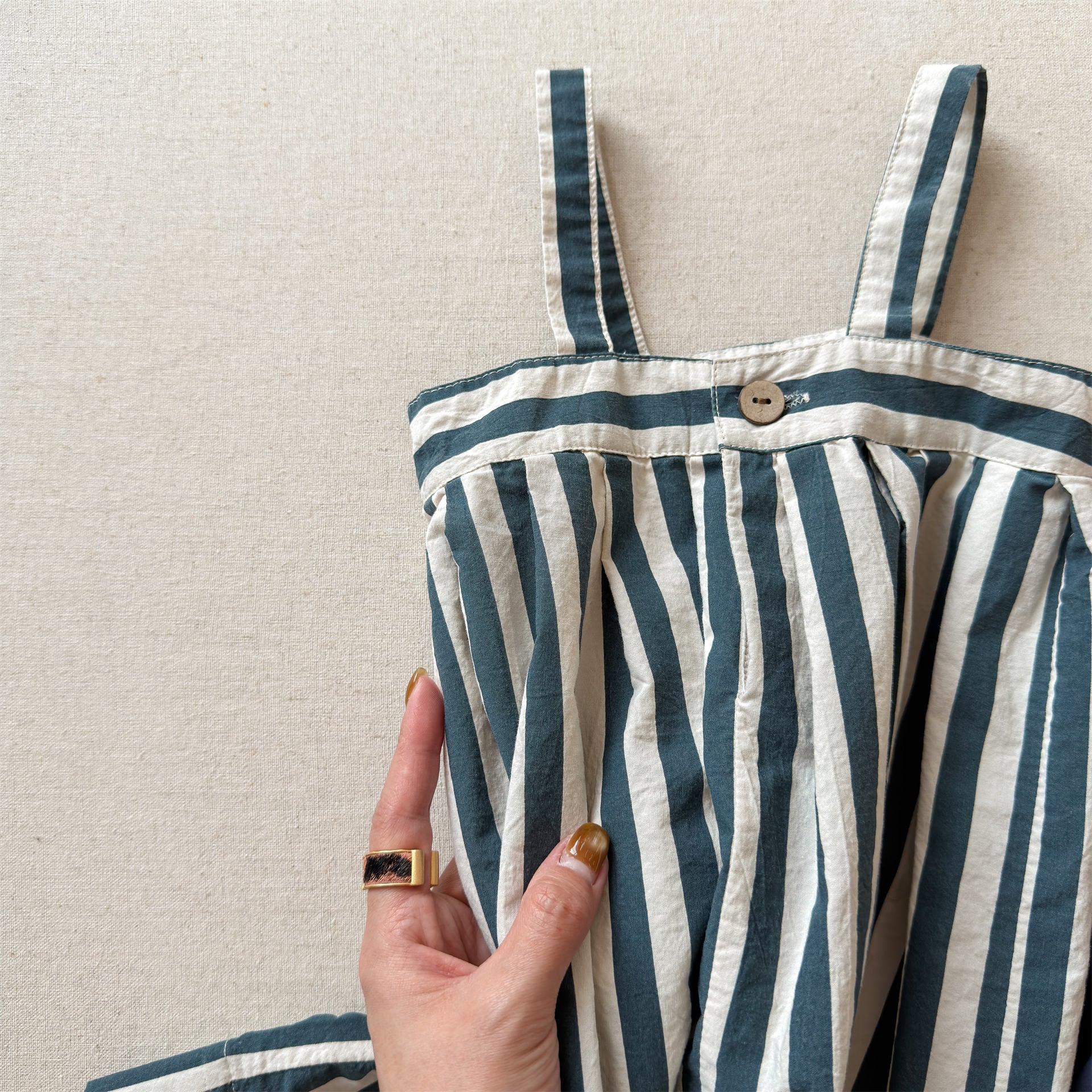 Striped Cotton Cami Dress ストライプ キャミソール ワンピース【mh0012442】 ADbaby サロペットパンツ・サスペンダーパンツ