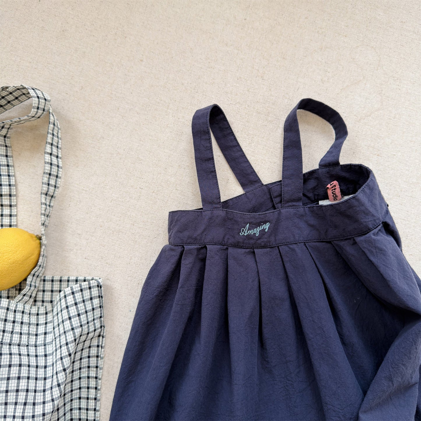 Striped Cotton Cami Dress ストライプ キャミソール ワンピース【mh0012442】 ADbaby サロペットパンツ・サスペンダーパンツ