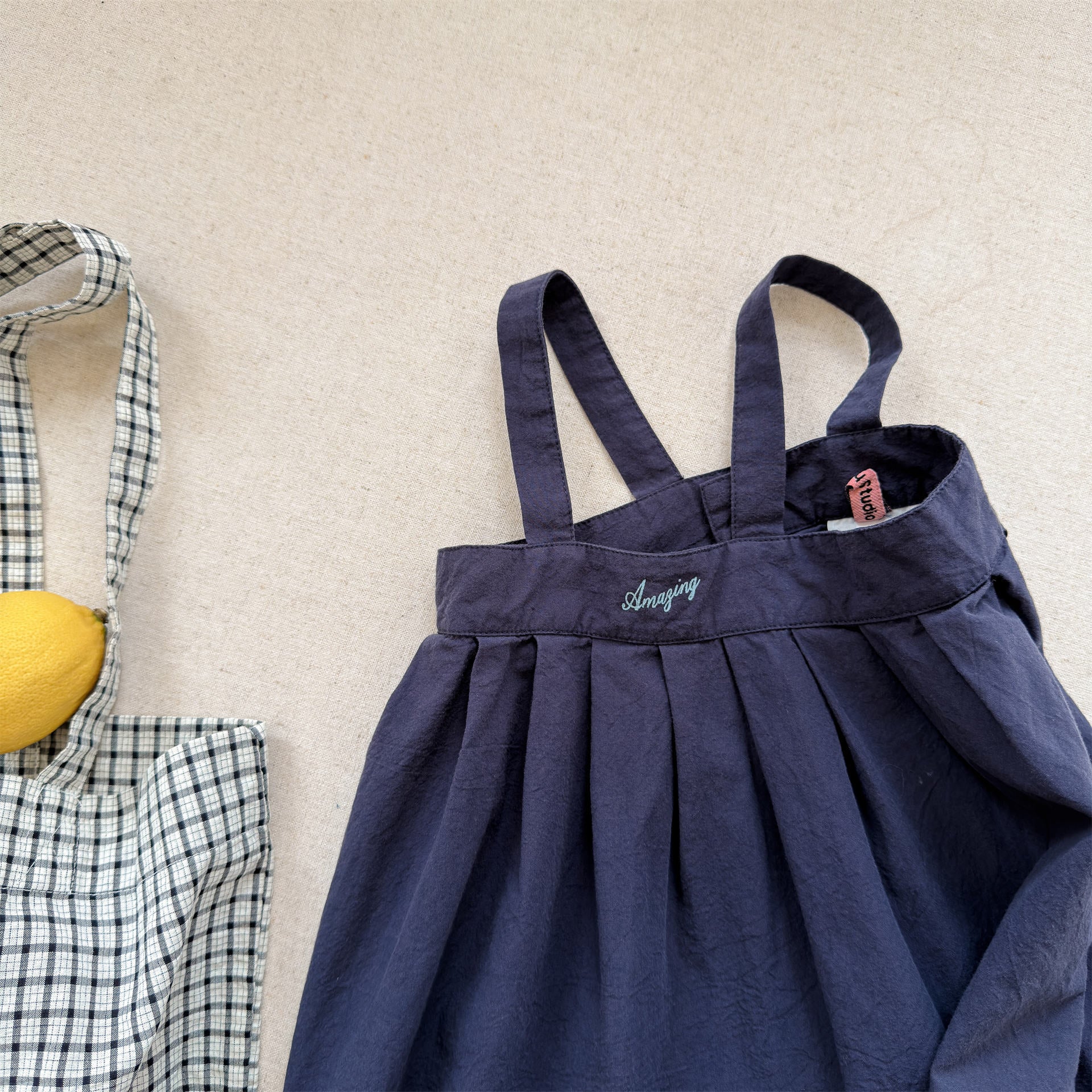 Striped Cotton Cami Dress ストライプ キャミソール ワンピース【mh0012442】 ADbaby サロペットパンツ・サスペンダーパンツ