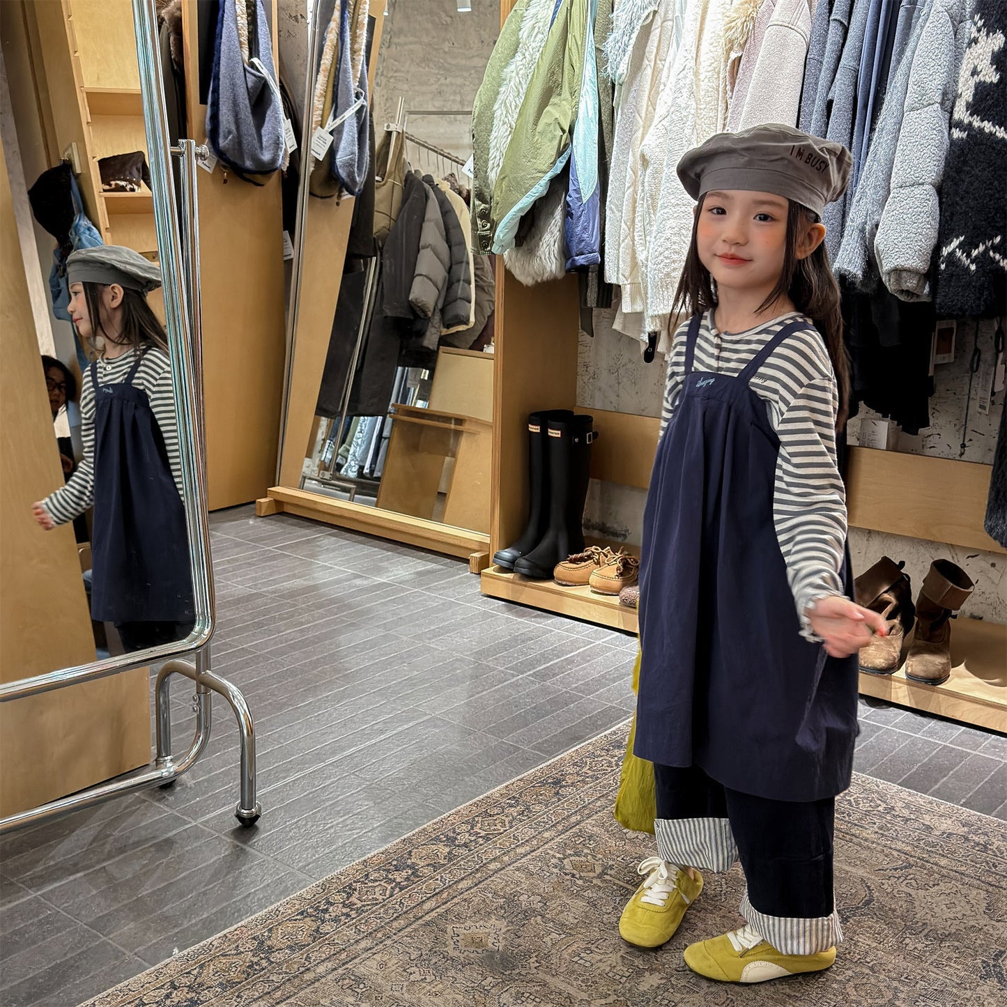 Striped Cotton Cami Dress ストライプ キャミソール ワンピース【mh0012442】 ADbaby サロペットパンツ・サスペンダーパンツ