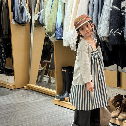 Striped Cotton Cami Dress ストライプ キャミソール ワンピース【mh0012442】 ADbaby サロペットパンツ・サスペンダーパンツ
