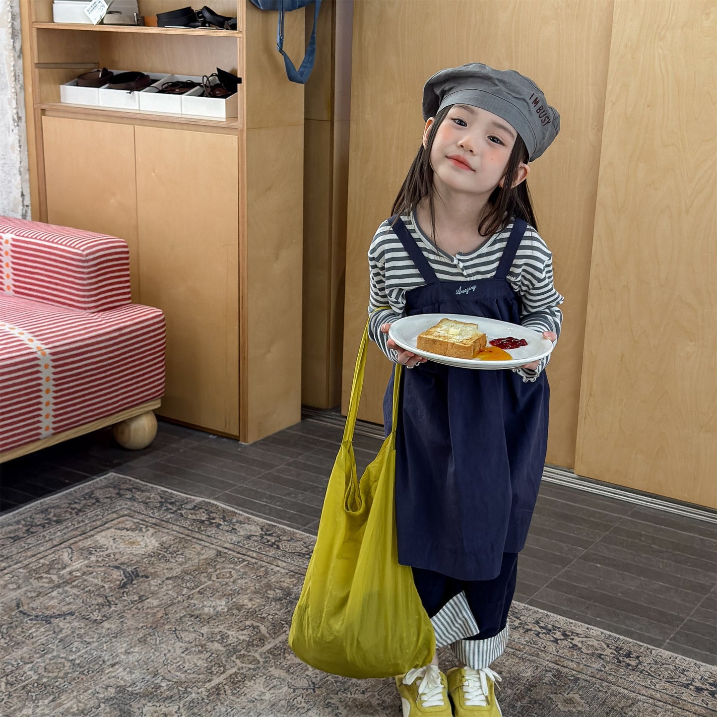 Striped Cotton Cami Dress ストライプ キャミソール ワンピース【mh0012442】 ADbaby サロペットパンツ・サスペンダーパンツ