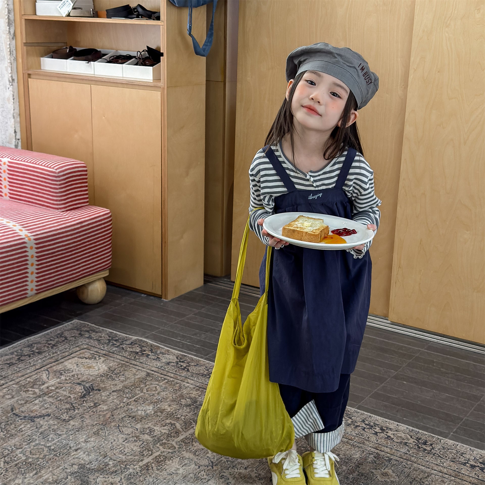 Striped Cotton Cami Dress ストライプ キャミソール ワンピース【mh0012442】 ADbaby サロペットパンツ・サスペンダーパンツ