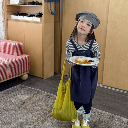 Striped Cotton Cami Dress ストライプ キャミソール ワンピース【mh0012442】 ADbaby サロペットパンツ・サスペンダーパンツ