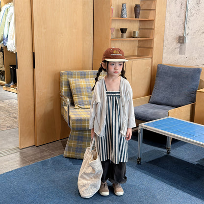 Striped Cotton Cami Dress ストライプ キャミソール ワンピース【mh0012442】 ADbaby サロペットパンツ・サスペンダーパンツ