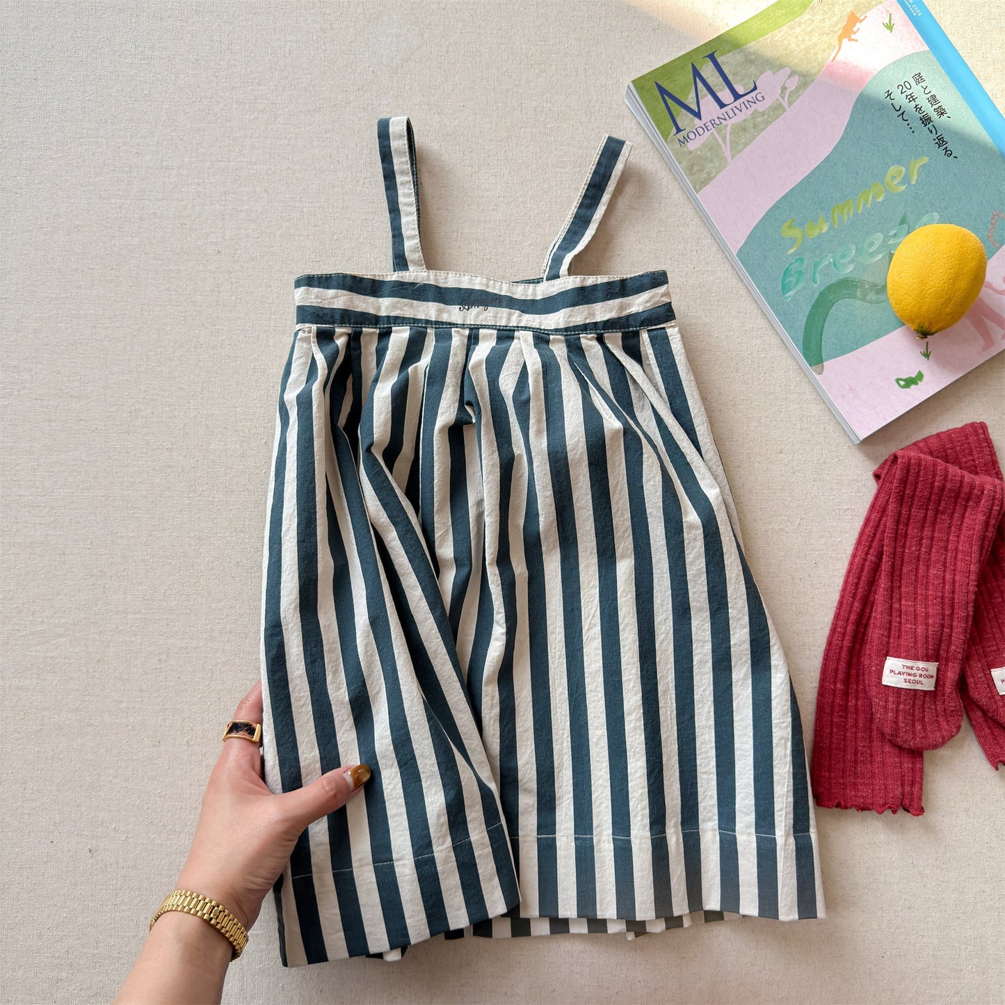 Striped Cotton Cami Dress ストライプ キャミソール ワンピース【mh0012442】 Stripe / 80cm ADbaby サロペットパンツ・サスペンダーパンツ