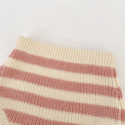 Striped Cotton Knit Two-Piece Set ボーダー コットン ニット セットアップ【mh0012397】 Engepapa
