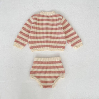 Striped Cotton Knit Two-Piece Set ボーダー コットン ニット セットアップ【mh0012397】 Engepapa