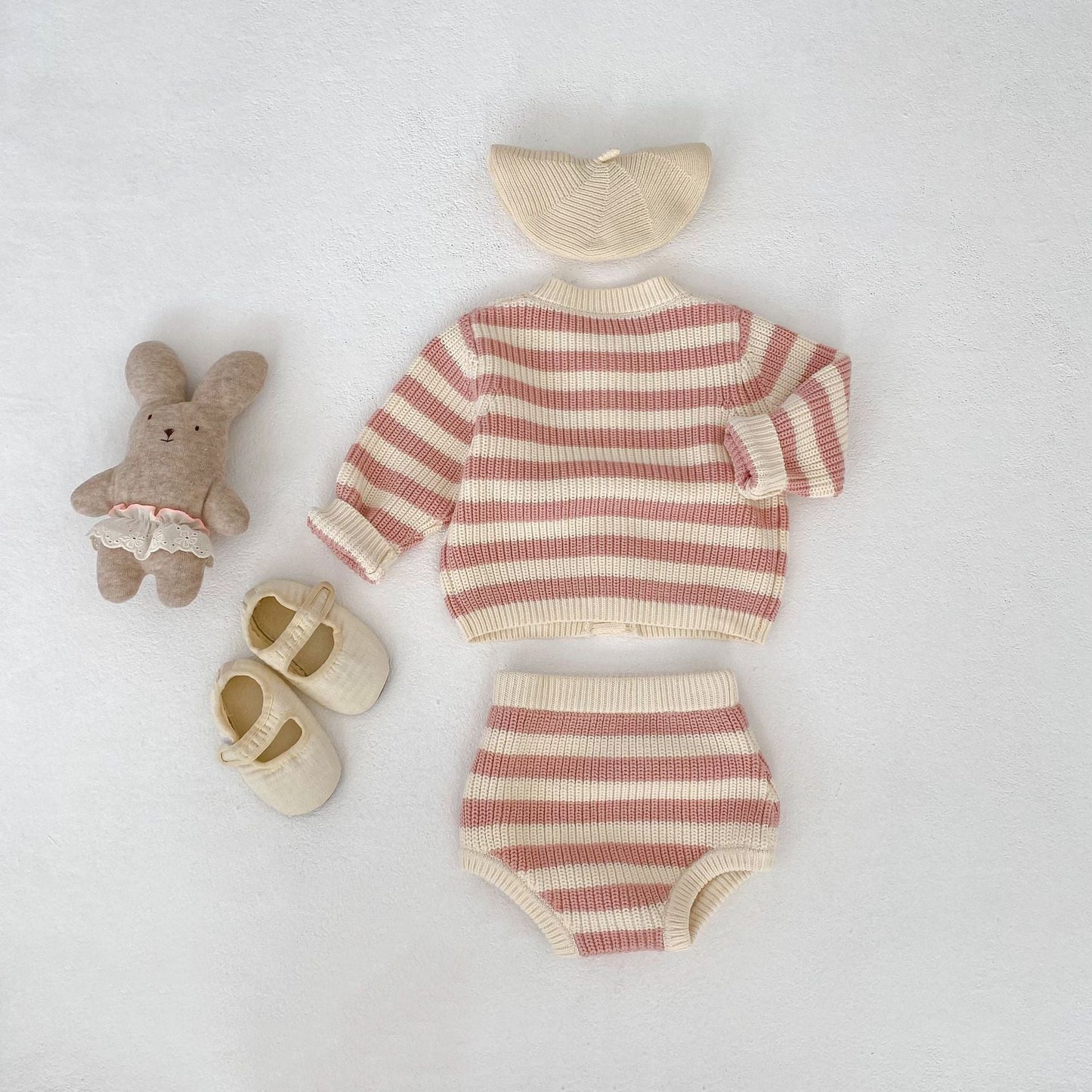 Striped Cotton Knit Two-Piece Set ボーダー コットン ニット セットアップ【mh0012397】 Engepapa