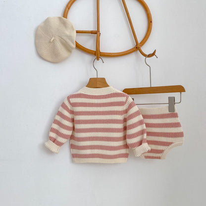 Striped Cotton Knit Two-Piece Set ボーダー コットン ニット セットアップ【mh0012397】 Engepapa