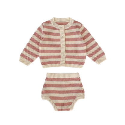 Striped Cotton Knit Two-Piece Set ボーダー コットン ニット セットアップ【mh0012397】 Engepapa