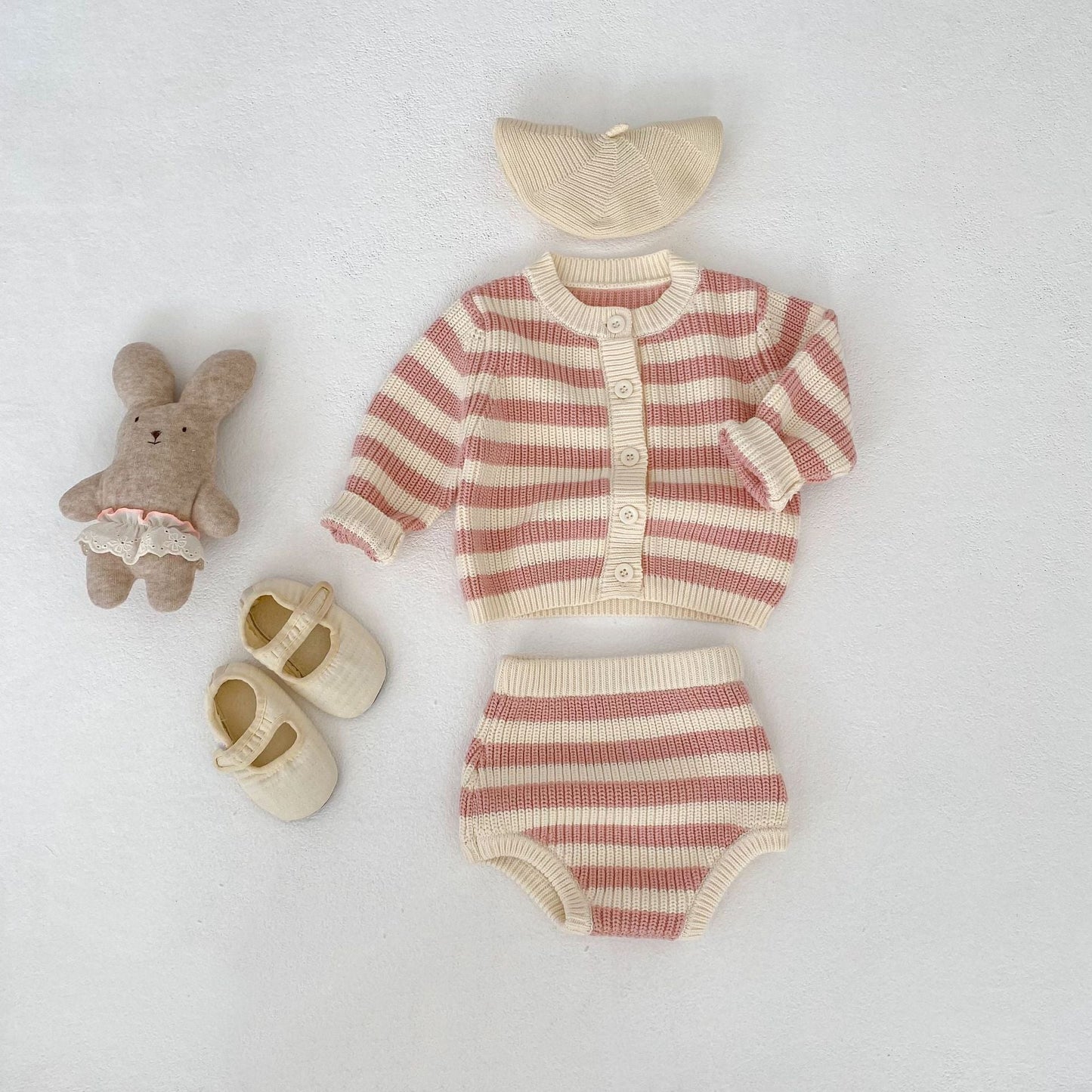 Striped Cotton Knit Two-Piece Set ボーダー コットン ニット セットアップ【mh0012397】 Engepapa