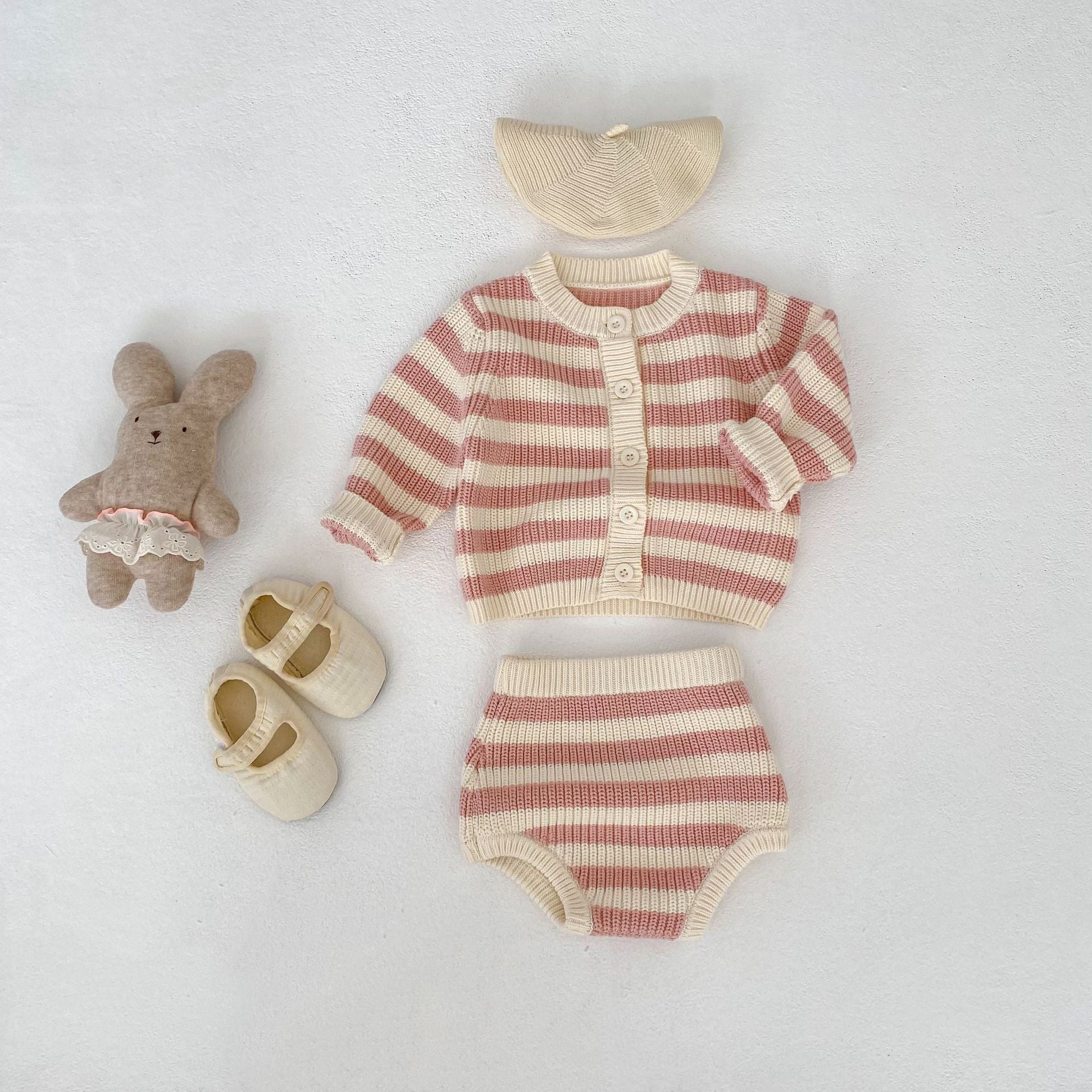 Striped Cotton Knit Two-Piece Set ボーダー コットン ニット セットアップ【mh0012397】 Engepapa