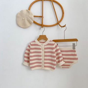 Striped Cotton Knit Two-Piece Set ボーダー コットン ニット セットアップ【mh0012397】 Engepapa
