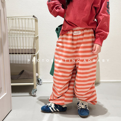 Striped Cotton Sweatpants ボーダー スウェットパンツ【mh0012444】 ADbaby ロングパンツ・スウェットパンツ