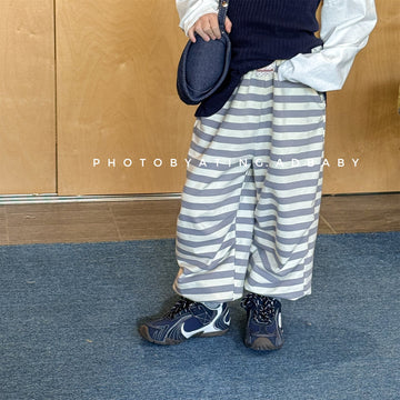 Striped Cotton Sweatpants ボーダー スウェットパンツ【mh0012444】 ADbaby ロングパンツ・スウェットパンツ