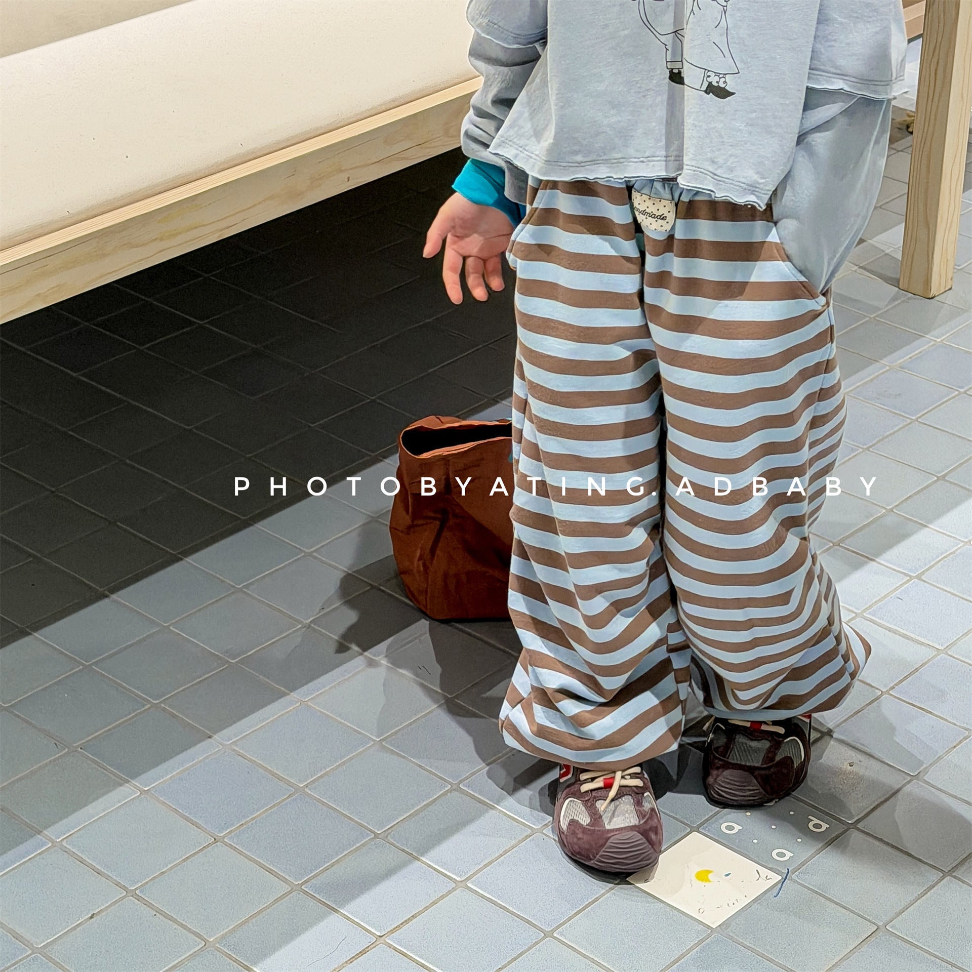 Striped Cotton Sweatpants ボーダー スウェットパンツ【mh0012444】 ADbaby ロングパンツ・スウェットパンツ