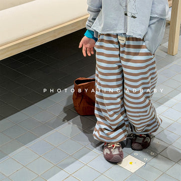 Striped Cotton Sweatpants ボーダー スウェットパンツ【mh0012444】 ADbaby ロングパンツ・スウェットパンツ