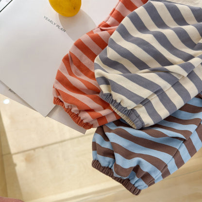 Striped Cotton Sweatpants ボーダー スウェットパンツ【mh0012444】 ADbaby ロングパンツ・スウェットパンツ