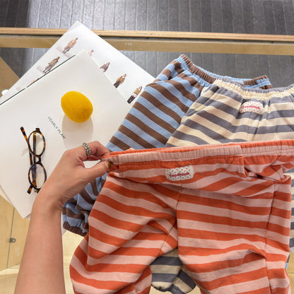 Striped Cotton Sweatpants ボーダー スウェットパンツ【mh0012444】 ADbaby ロングパンツ・スウェットパンツ