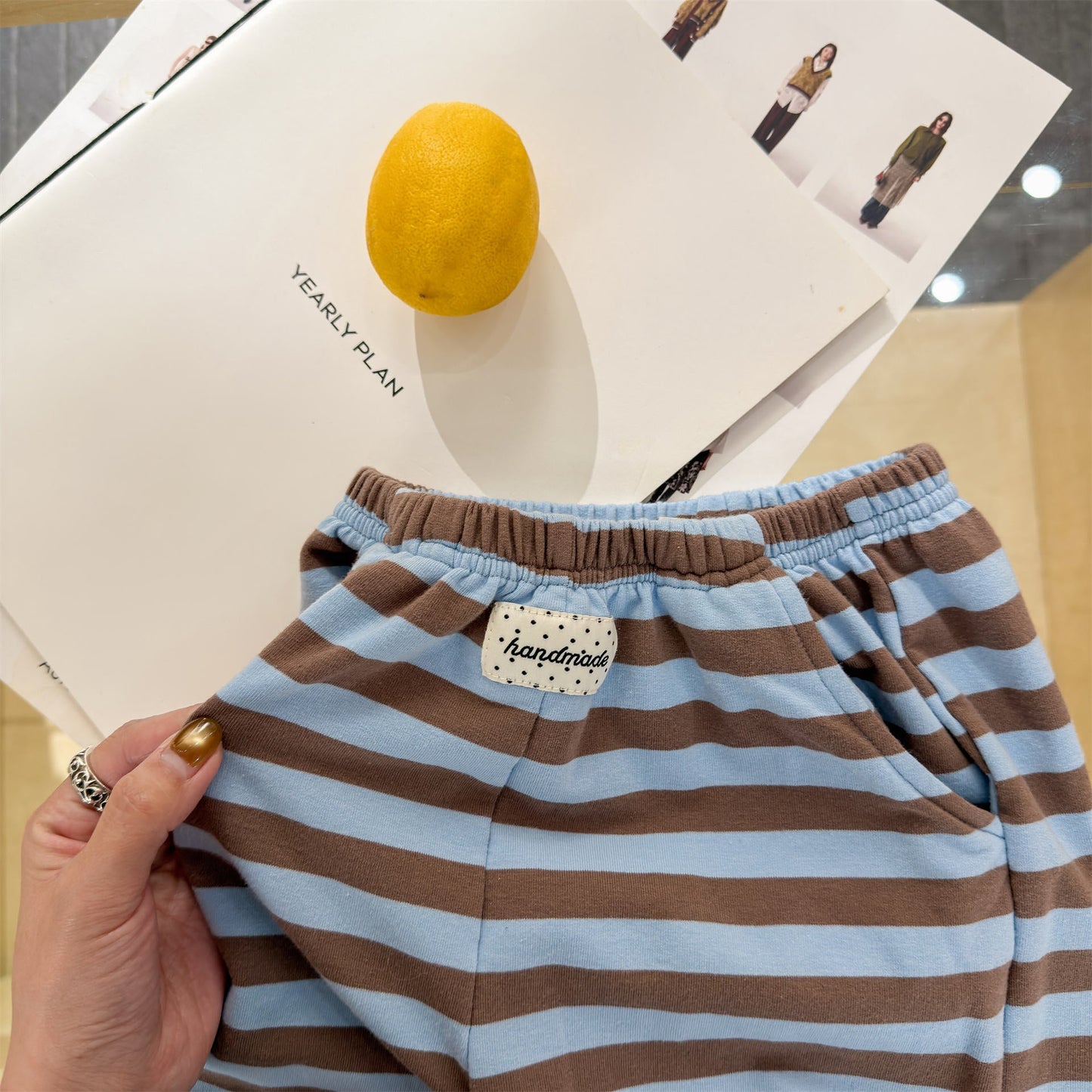 Striped Cotton Sweatpants ボーダー スウェットパンツ【mh0012444】 ADbaby ロングパンツ・スウェットパンツ