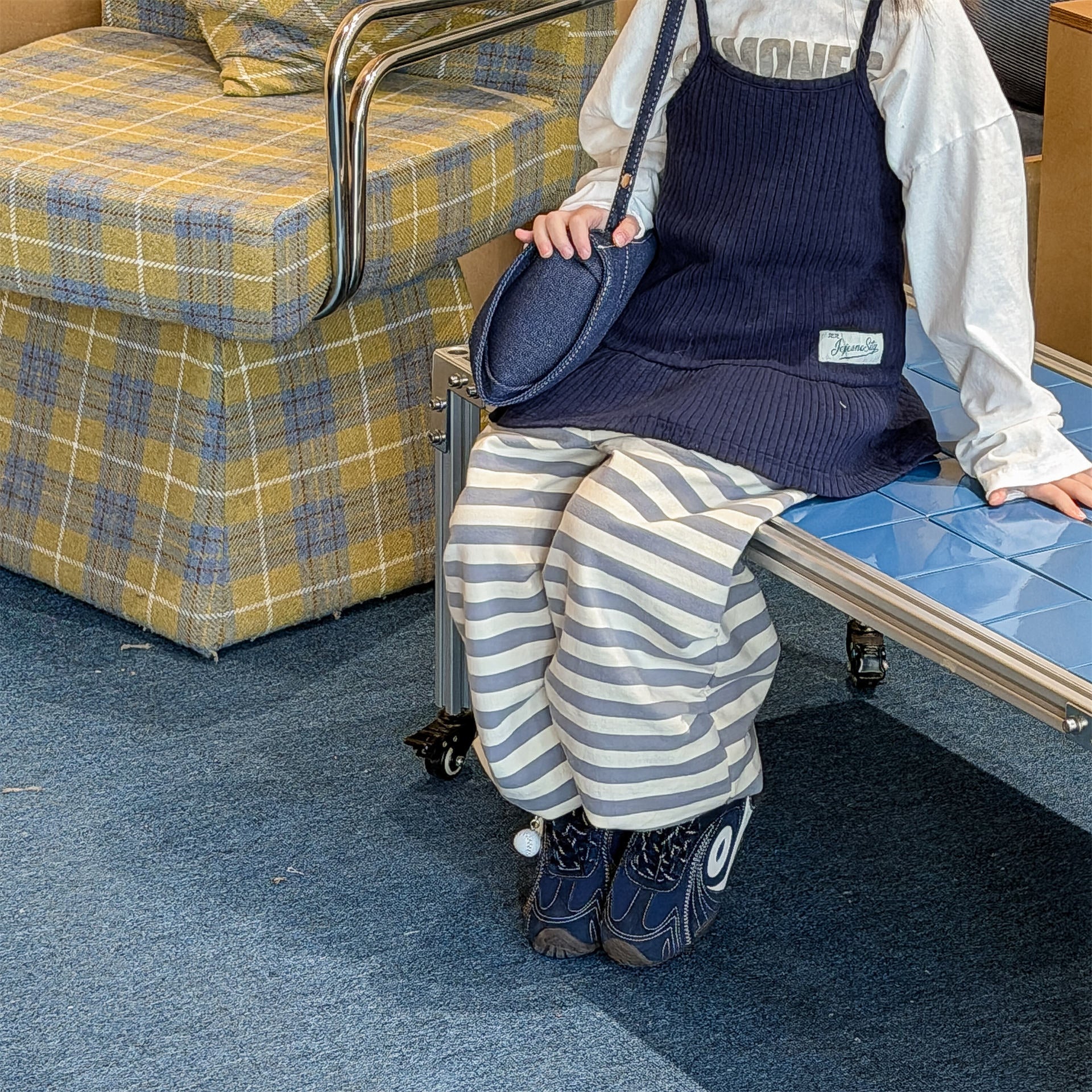 Striped Cotton Sweatpants ボーダー スウェットパンツ【mh0012444】 ADbaby ロングパンツ・スウェットパンツ