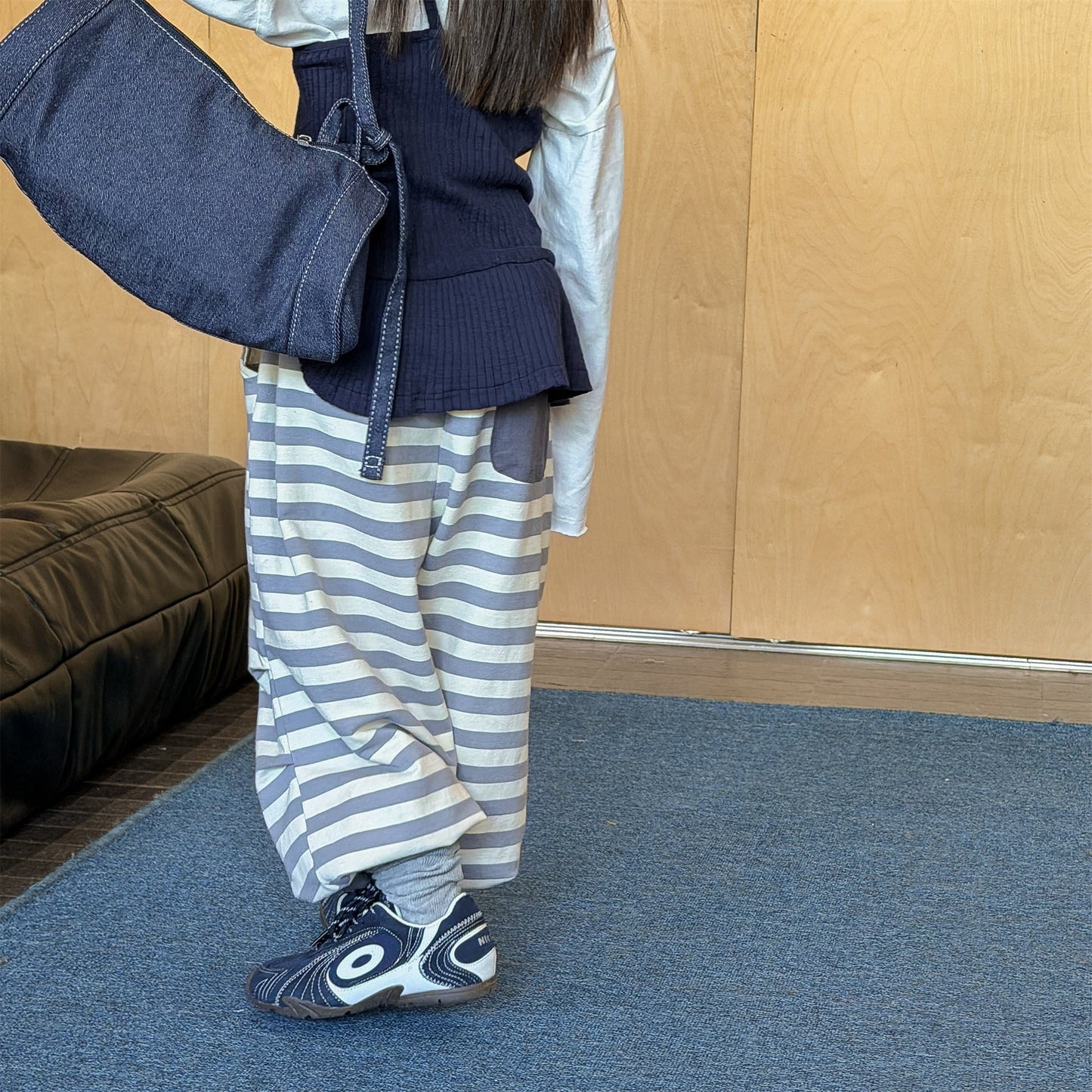 Striped Cotton Sweatpants ボーダー スウェットパンツ【mh0012444】 ADbaby ロングパンツ・スウェットパンツ