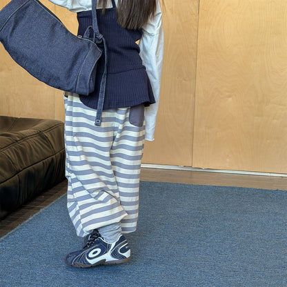 Striped Cotton Sweatpants ボーダー スウェットパンツ【mh0012444】 ADbaby ロングパンツ・スウェットパンツ