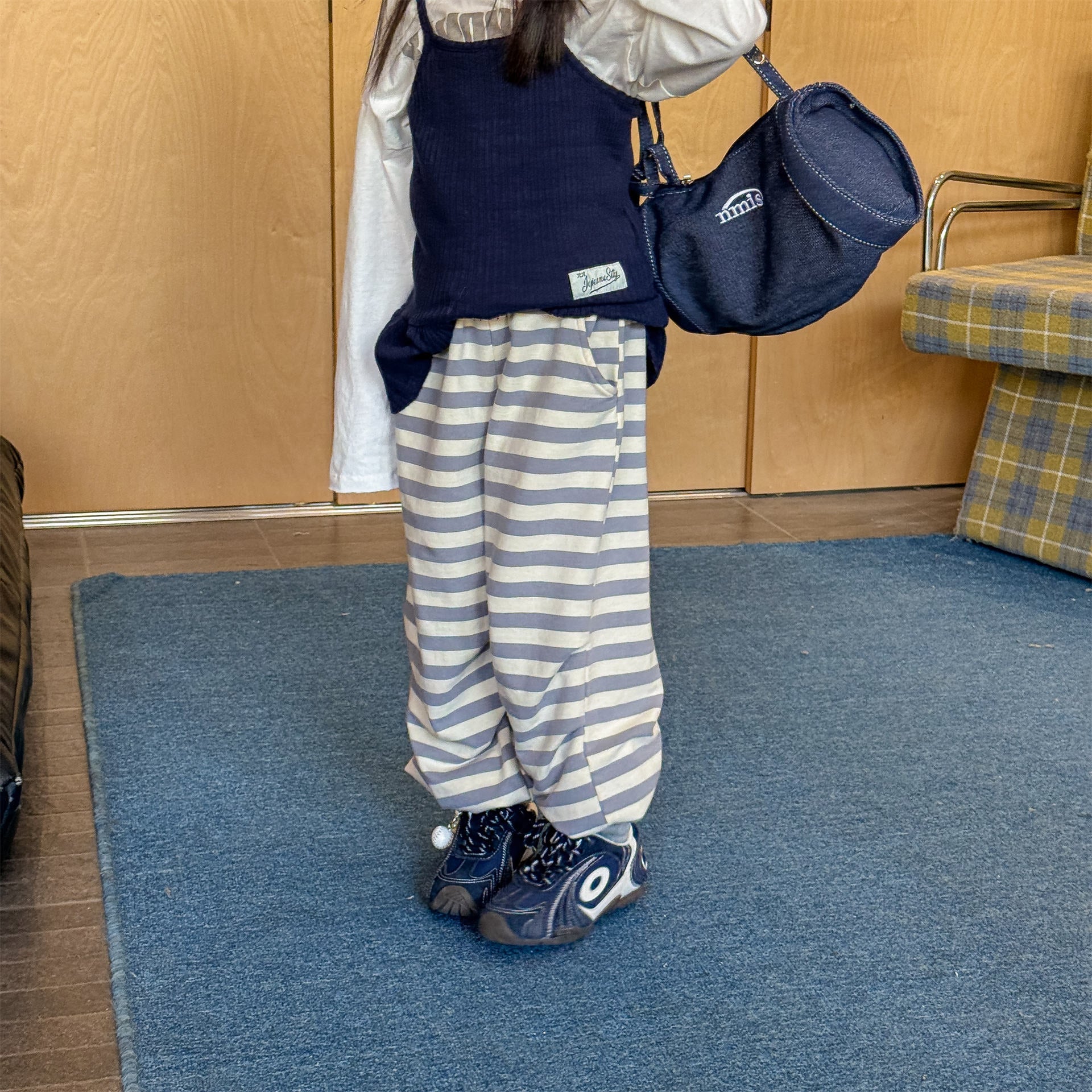 Striped Cotton Sweatpants ボーダー スウェットパンツ【mh0012444】 ADbaby ロングパンツ・スウェットパンツ