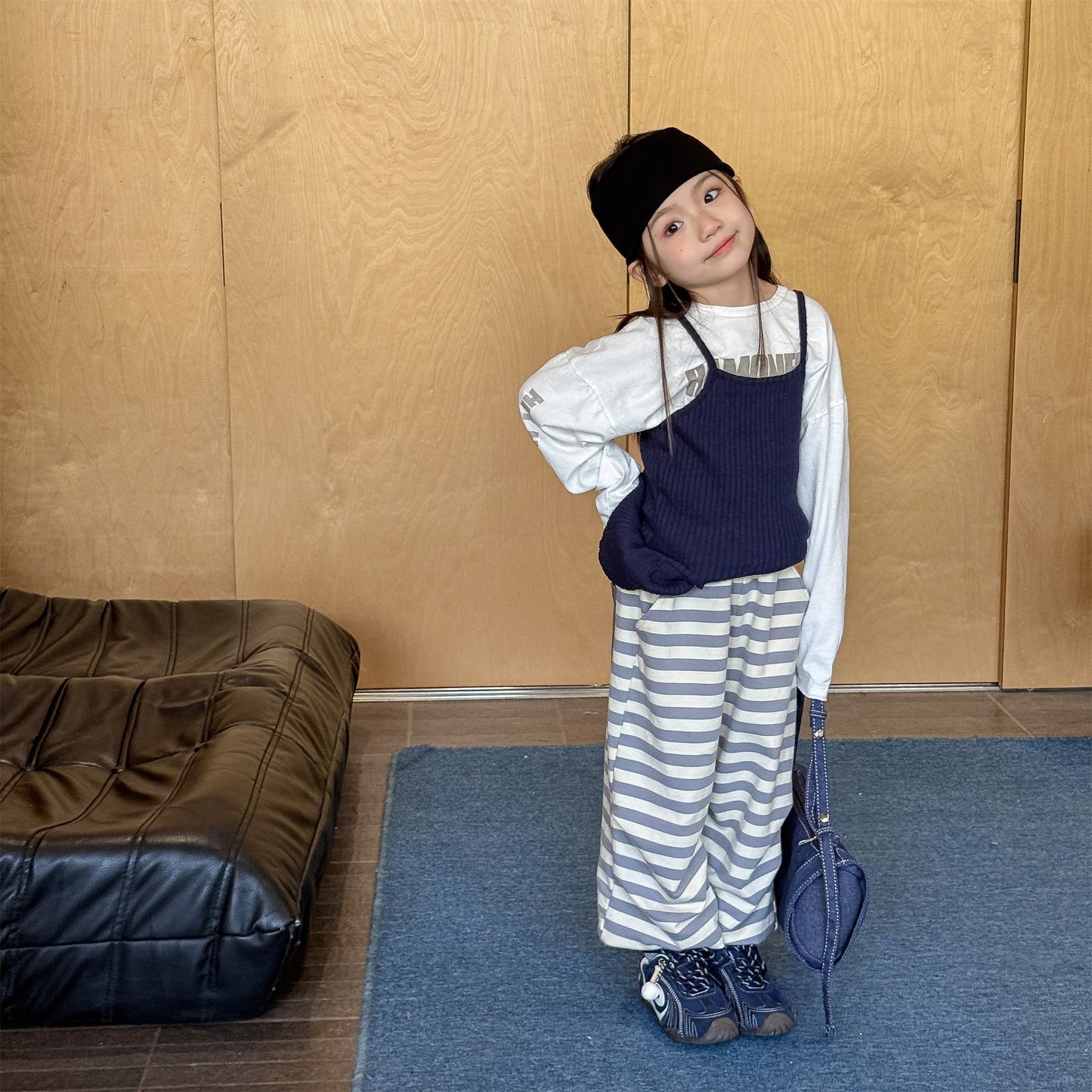 Striped Cotton Sweatpants ボーダー スウェットパンツ【mh0012444】 ADbaby ロングパンツ・スウェットパンツ
