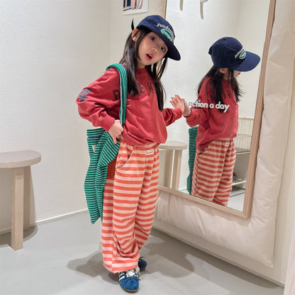 Striped Cotton Sweatpants ボーダー スウェットパンツ【mh0012444】 ADbaby ロングパンツ・スウェットパンツ