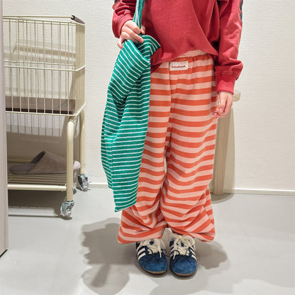 Striped Cotton Sweatpants ボーダー スウェットパンツ【mh0012444】 ADbaby ロングパンツ・スウェットパンツ