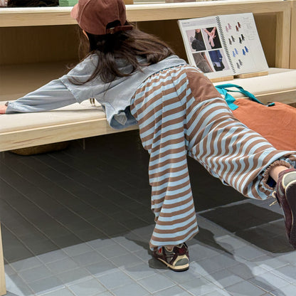 Striped Cotton Sweatpants ボーダー スウェットパンツ【mh0012444】 ADbaby ロングパンツ・スウェットパンツ