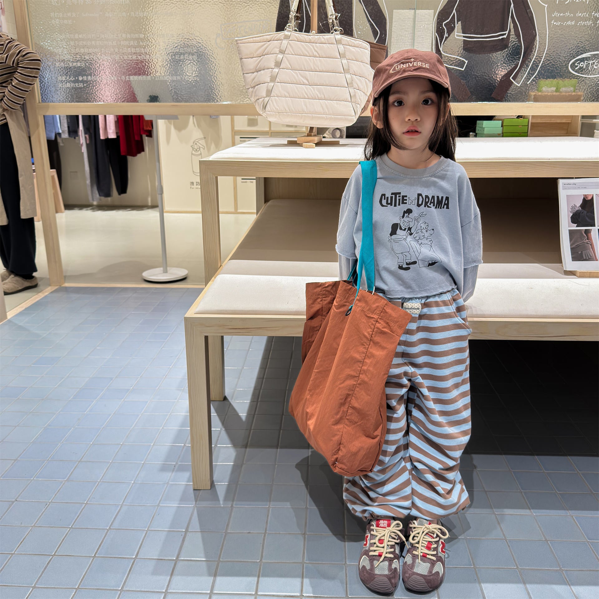 Striped Cotton Sweatpants ボーダー スウェットパンツ【mh0012444】 ADbaby ロングパンツ・スウェットパンツ