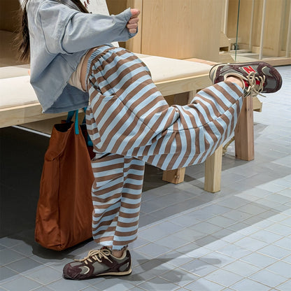 Striped Cotton Sweatpants ボーダー スウェットパンツ【mh0012444】 ADbaby ロングパンツ・スウェットパンツ