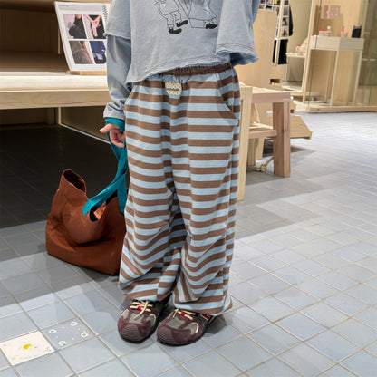 Striped Cotton Sweatpants ボーダー スウェットパンツ【mh0012444】 ADbaby ロングパンツ・スウェットパンツ