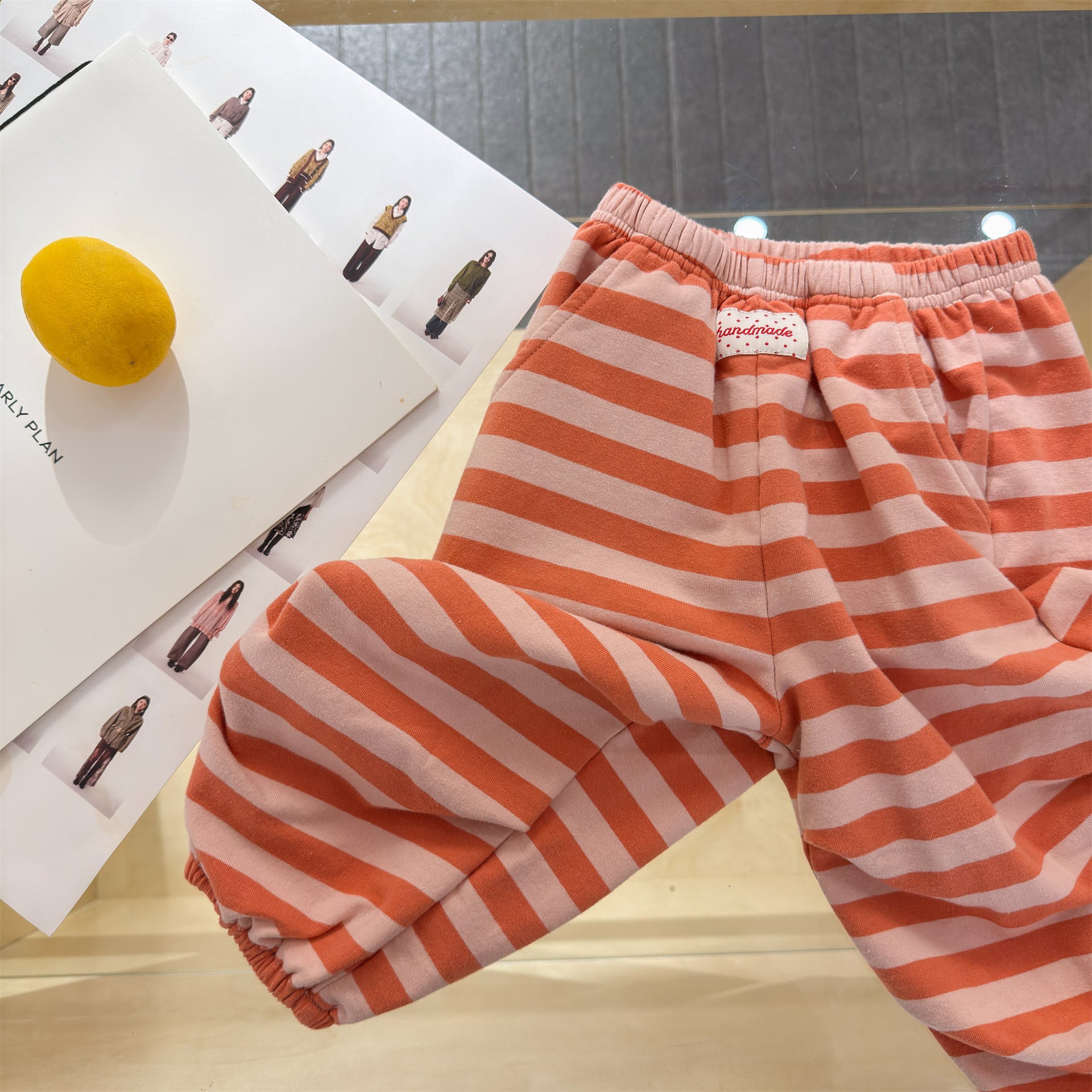Striped Cotton Sweatpants ボーダー スウェットパンツ【mh0012444】 Red / 80cm ADbaby ロングパンツ・スウェットパンツ