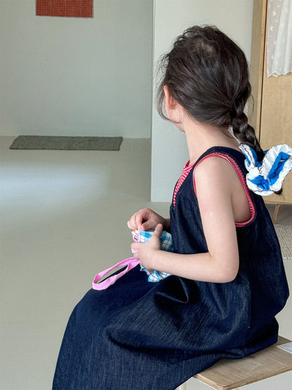 Striped Denim Sleeveless Dress Set ストライプデニム ノースリーブワンピース セット【mh0012284】 Laibaobao