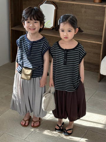 Striped Forest Tank Top ボーダー ノースリーブTシャツ【mh0013461】 Jiaye Kids タンクトップ・キャミソール・ノースリーブトップス