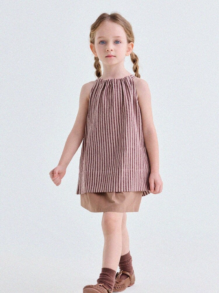 Striped Halterneck Cotton Linen Top ストライプ柄 ノースリーブトップス【mh0013198】 yunerma タンクトップ・キャミソール・ノースリーブトップス